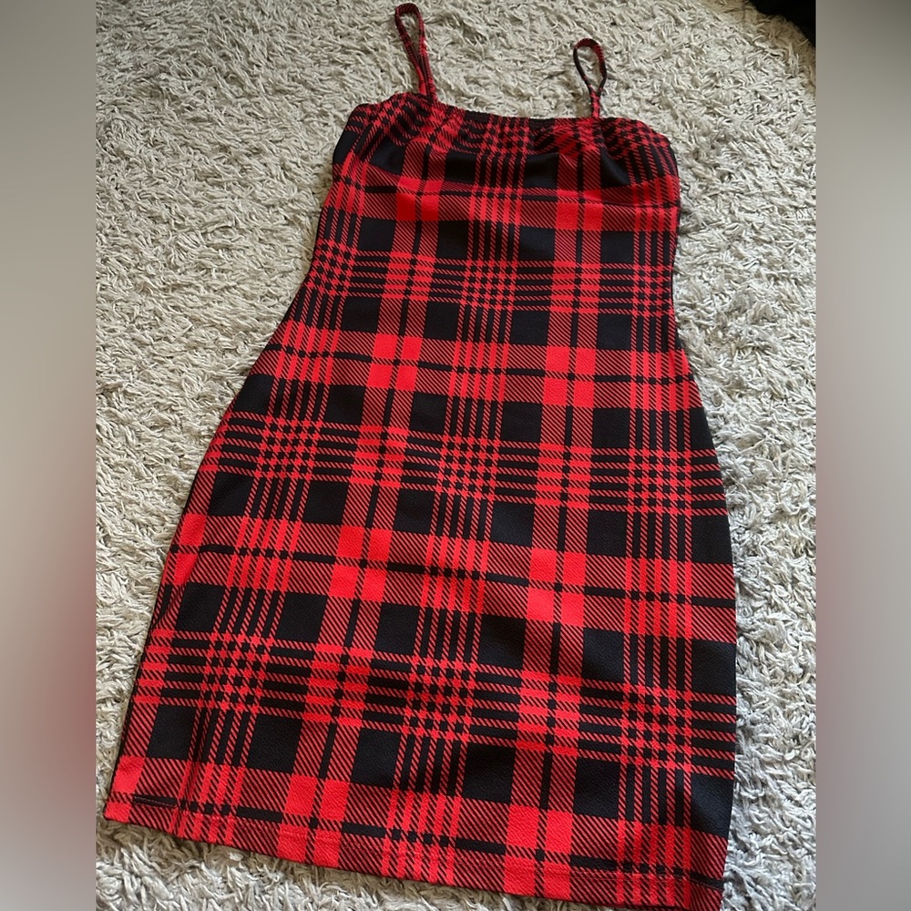 Red and Black Plaid Dress